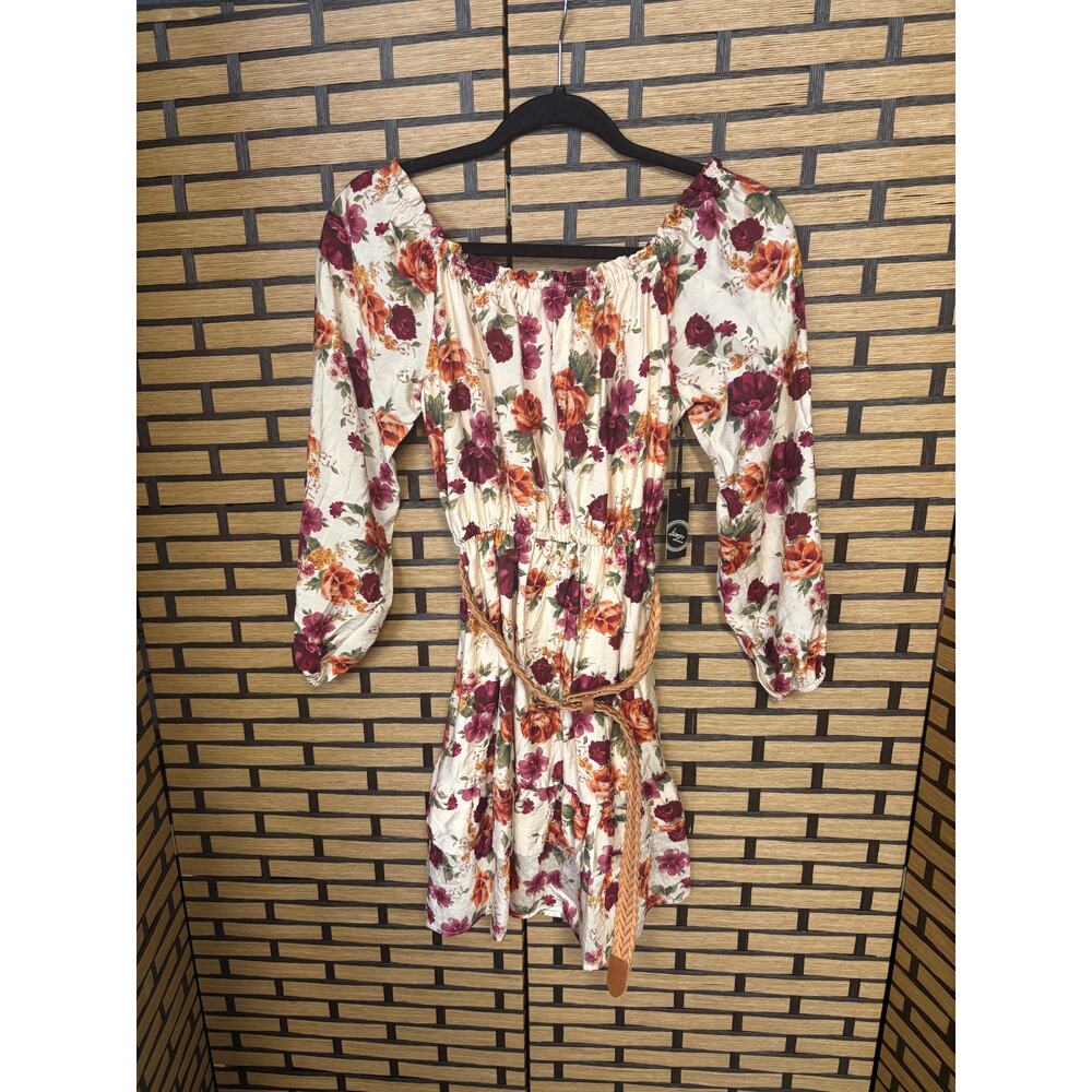 Liberty Love Pink Floral Belted Dress‎ Size Small